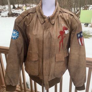 Painted Flying Tigers A2 leather Jacket WWII